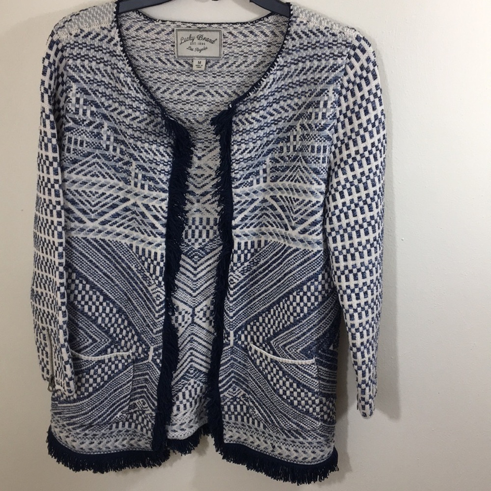 Lucky Brand LA Fringed Blazer Sz M